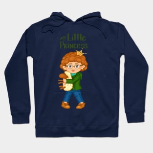 Cute little princess print with a little girl holding a sheep Hoodie